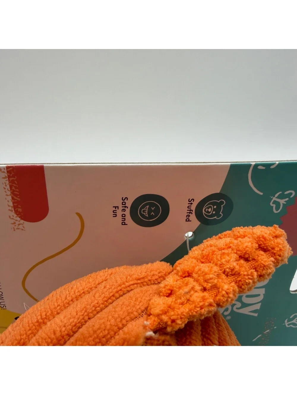 ZippyPaws Popcorn Palz Fox Orange Plush Dog Squeaker Toy Corduroy Textured New